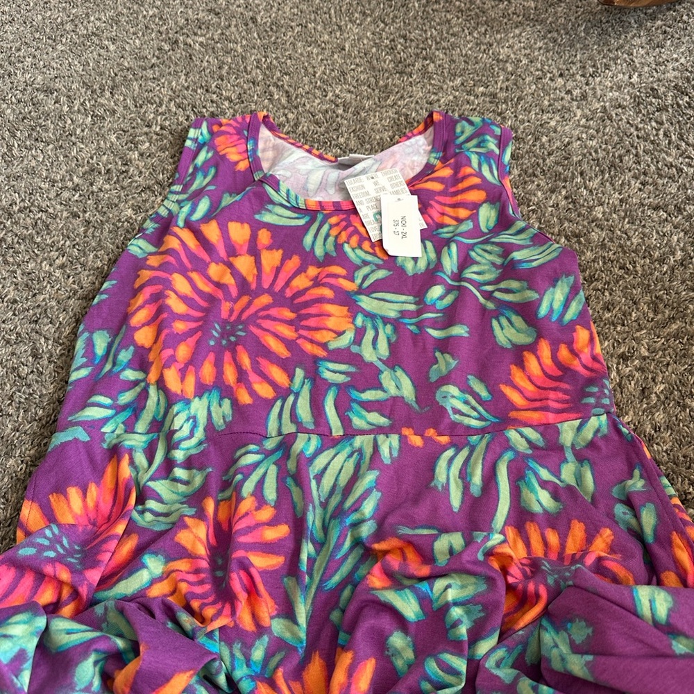 LuLaRoe Purple and Orange Floral Dress